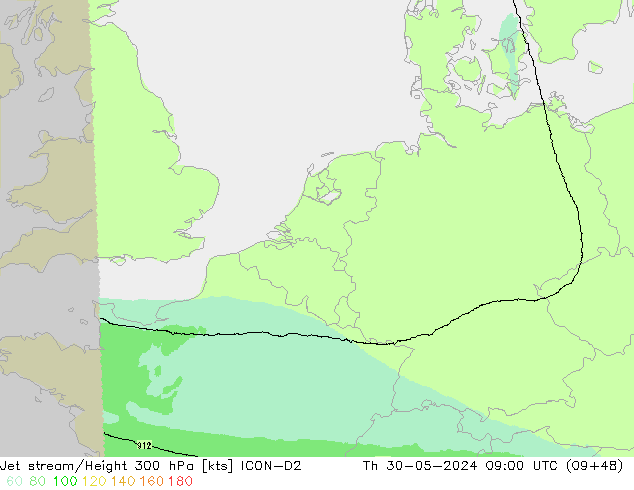 Jet Akımları ICON-D2 Per 30.05.2024 09 UTC