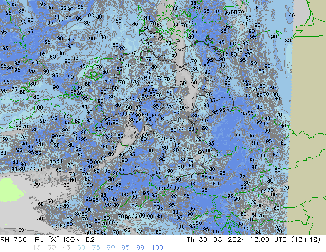 700 hPa Nispi Nem ICON-D2 Per 30.05.2024 12 UTC