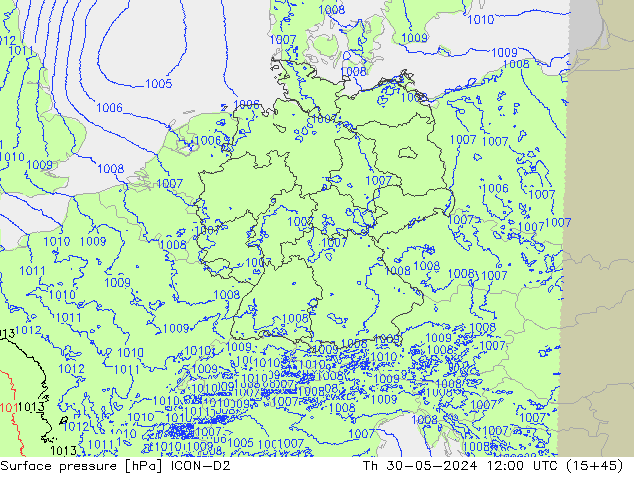 Yer basıncı ICON-D2 Per 30.05.2024 12 UTC