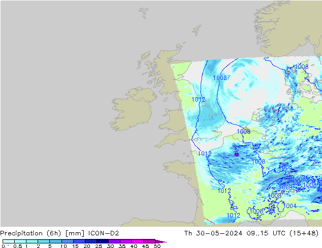 Yağış (6h) ICON-D2 Per 30.05.2024 15 UTC