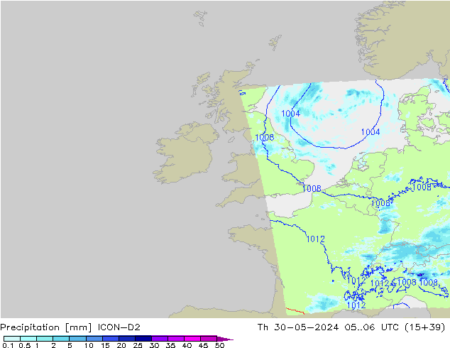 Precipitazione ICON-D2 gio 30.05.2024 06 UTC