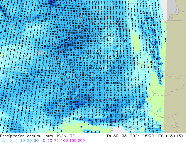 Nied. akkumuliert ICON-D2 Do 30.05.2024 15 UTC