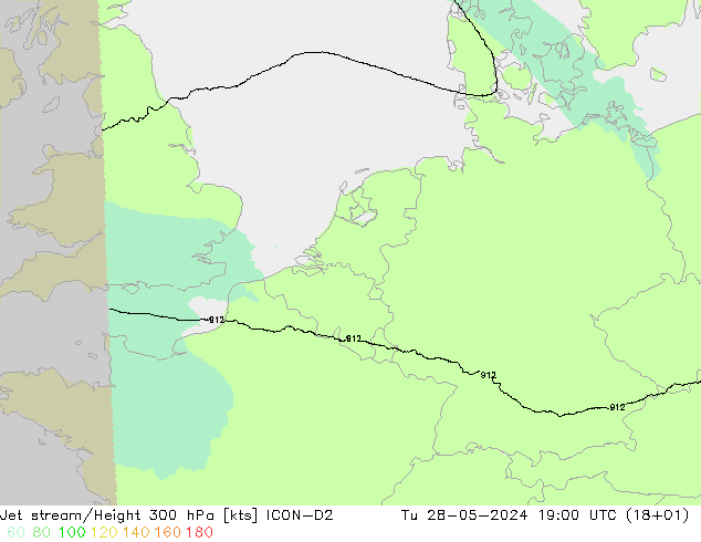 Corrente a getto ICON-D2 mar 28.05.2024 19 UTC