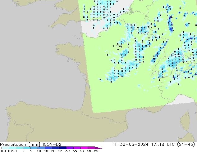 opad ICON-D2 czw. 30.05.2024 18 UTC