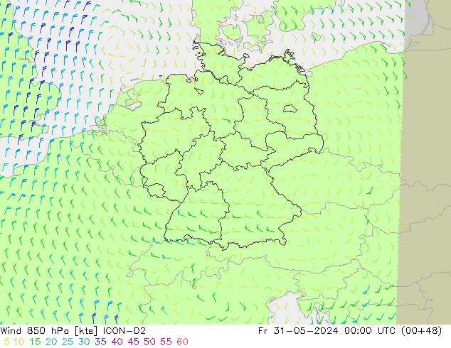  850 hPa ICON-D2  31.05.2024 00 UTC