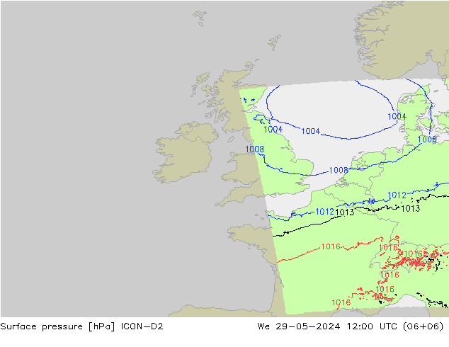 приземное давление ICON-D2 ср 29.05.2024 12 UTC