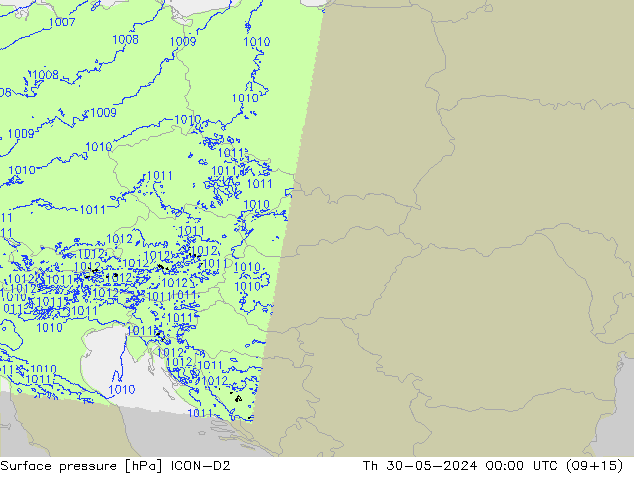 Yer basıncı ICON-D2 Per 30.05.2024 00 UTC