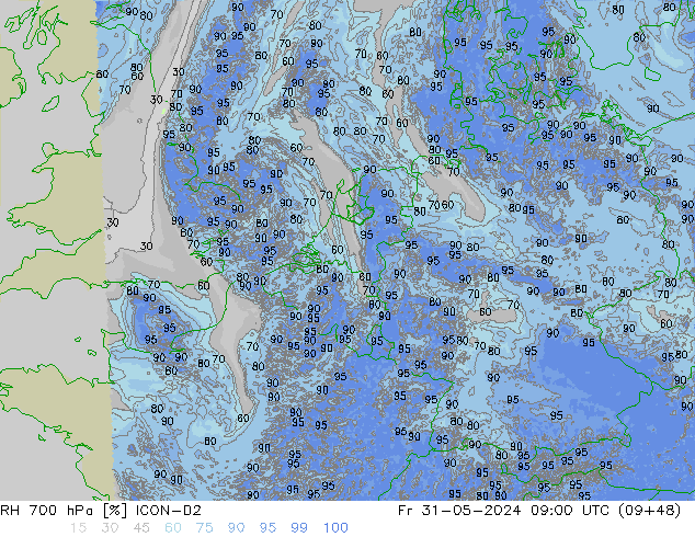 700 hPa Nispi Nem ICON-D2 Cu 31.05.2024 09 UTC