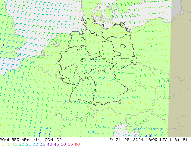  850 hPa ICON-D2  31.05.2024 15 UTC