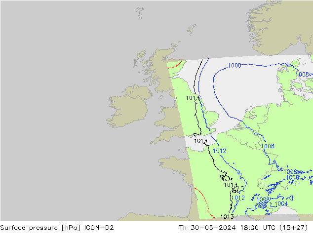 Yer basıncı ICON-D2 Per 30.05.2024 18 UTC