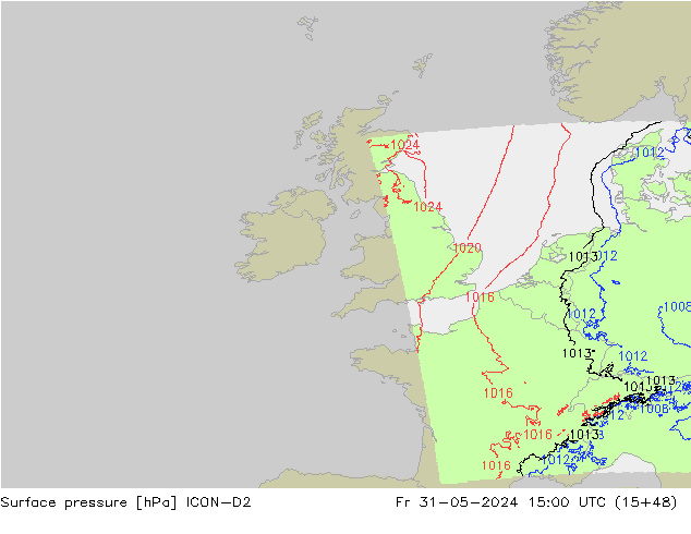приземное давление ICON-D2 пт 31.05.2024 15 UTC