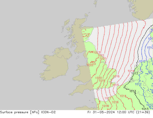 приземное давление ICON-D2 пт 31.05.2024 12 UTC