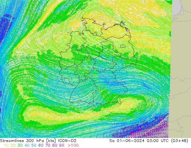  300 hPa ICON-D2  01.06.2024 03 UTC