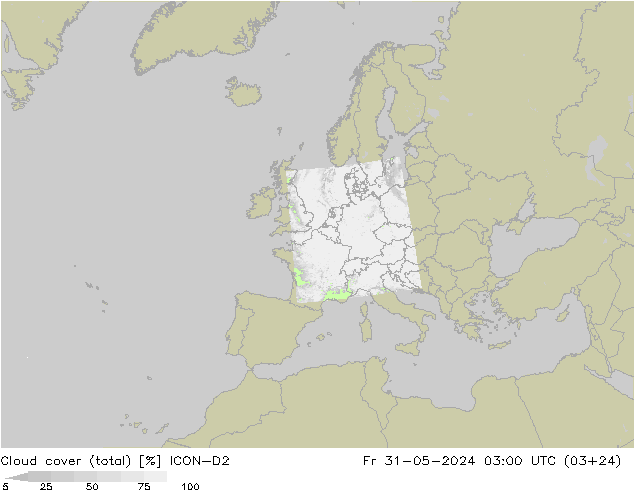 云 (总) ICON-D2 星期五 31.05.2024 03 UTC