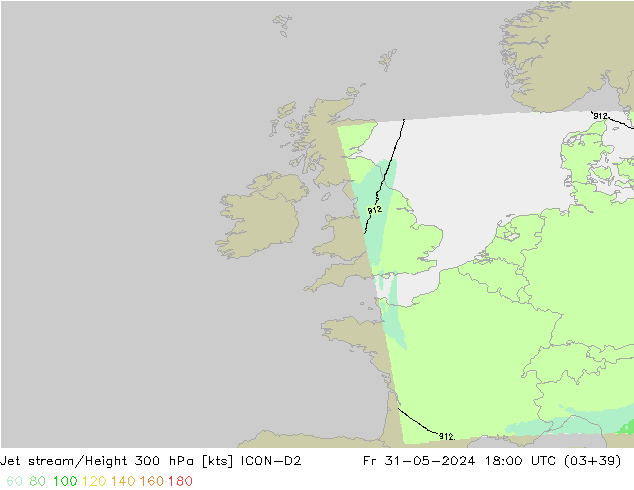 Prąd strumieniowy ICON-D2 pt. 31.05.2024 18 UTC
