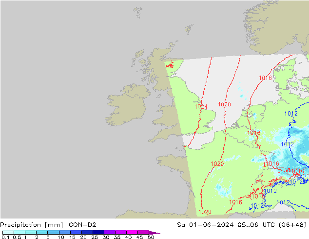 осадки ICON-D2 сб 01.06.2024 06 UTC