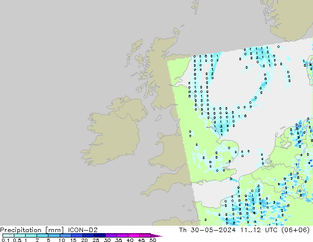 Precipitation ICON-D2 Th 30.05.2024 12 UTC