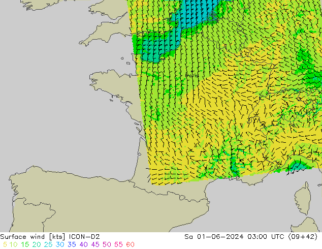  10 m ICON-D2  01.06.2024 03 UTC