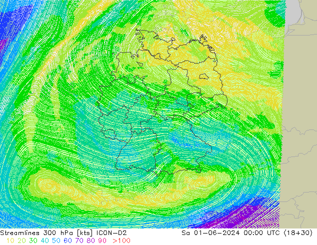  300 hPa ICON-D2  01.06.2024 00 UTC