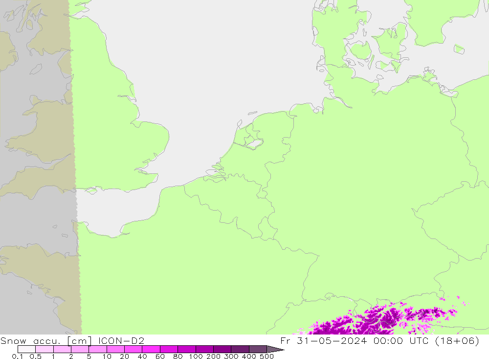 Snow accu. ICON-D2 vie 31.05.2024 00 UTC