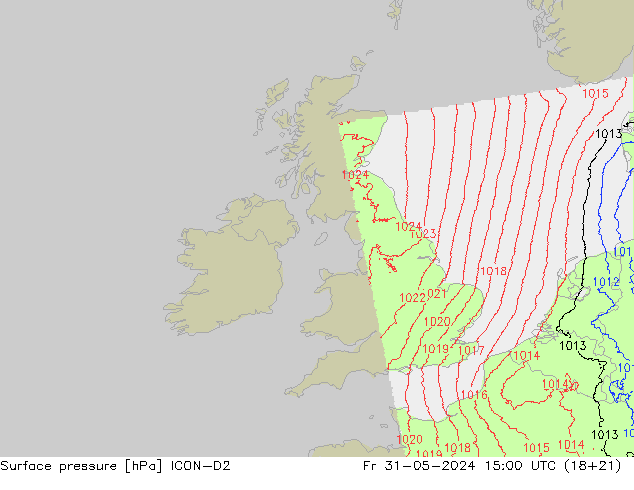 Yer basıncı ICON-D2 Cu 31.05.2024 15 UTC