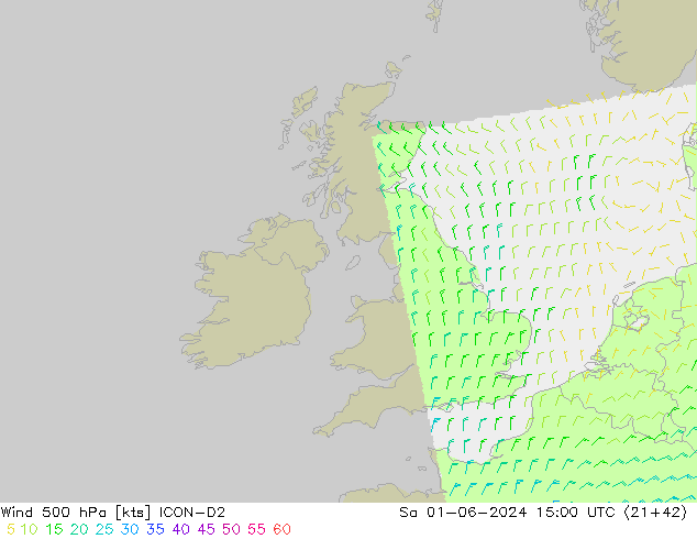 Wind 500 hPa ICON-D2 Sa 01.06.2024 15 UTC