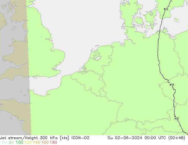 Courant-jet ICON-D2 dim 02.06.2024 00 UTC