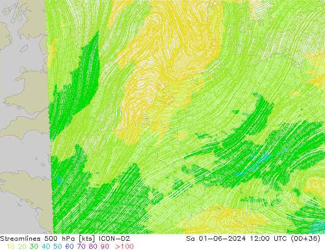 ветер 500 гПа ICON-D2 сб 01.06.2024 12 UTC