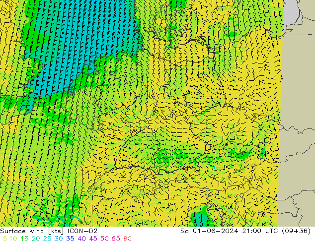  10 m ICON-D2  01.06.2024 21 UTC