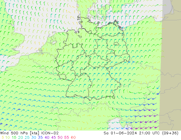  500 hPa ICON-D2  01.06.2024 21 UTC