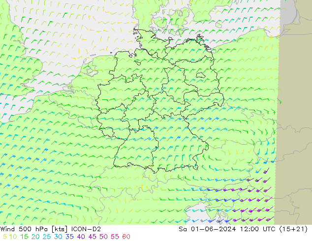 Wind 500 hPa ICON-D2 So 01.06.2024 12 UTC