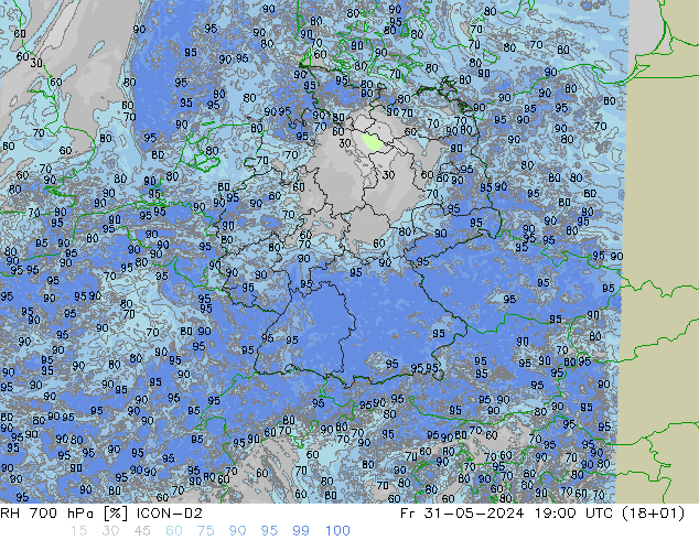 700 hPa Nispi Nem ICON-D2 Cu 31.05.2024 19 UTC