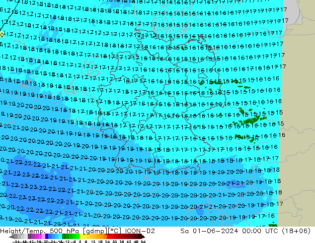 Height/Temp. 500 hPa ICON-D2 so. 01.06.2024 00 UTC