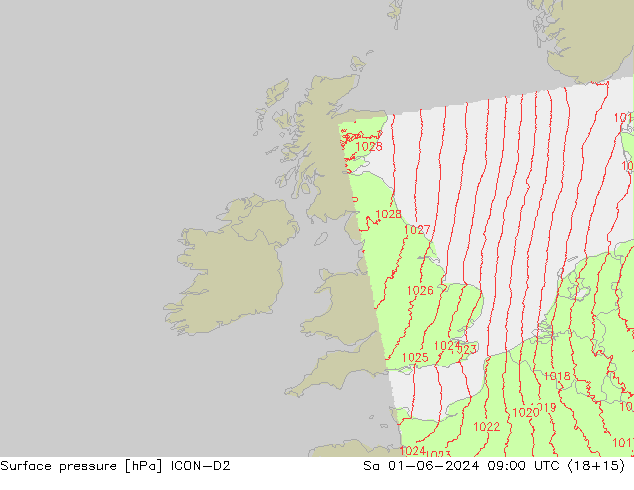 Yer basıncı ICON-D2 Cts 01.06.2024 09 UTC