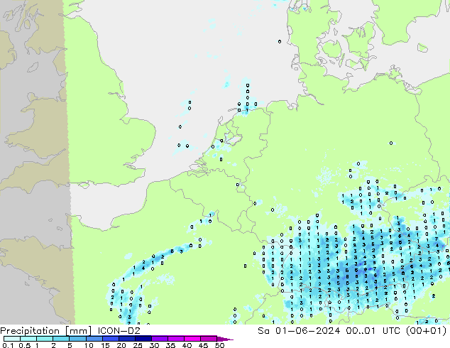 precipitação ICON-D2 Sáb 01.06.2024 01 UTC