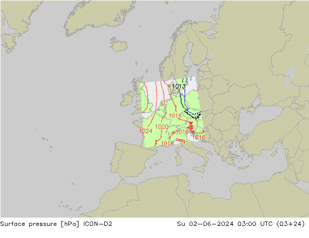 pression de l'air ICON-D2 dim 02.06.2024 03 UTC