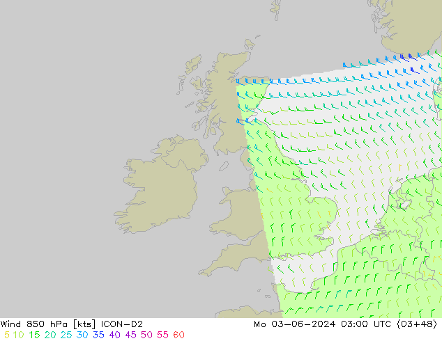 Wind 850 hPa ICON-D2 Mo 03.06.2024 03 UTC