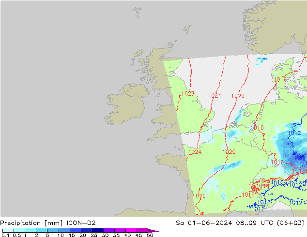 opad ICON-D2 so. 01.06.2024 09 UTC