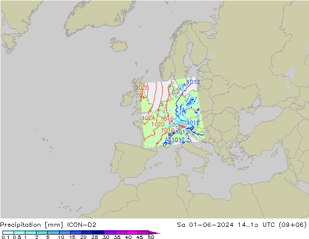 Neerslag ICON-D2 za 01.06.2024 15 UTC