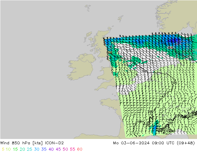  850 hPa ICON-D2  03.06.2024 09 UTC