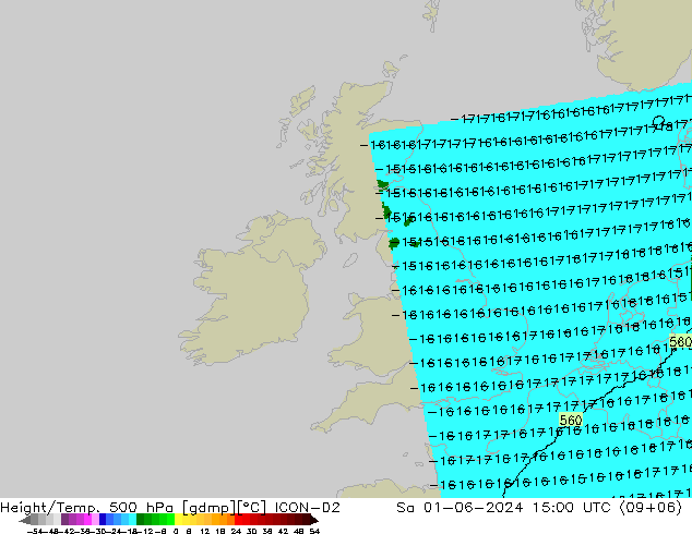 Height/Temp. 500 hPa ICON-D2 So 01.06.2024 15 UTC