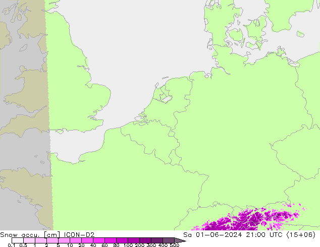 Snow accu. ICON-D2  01.06.2024 21 UTC