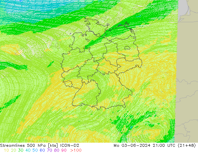 Rüzgar 500 hPa ICON-D2 Pzt 03.06.2024 21 UTC