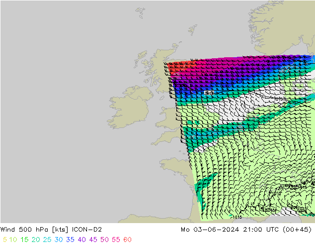 ветер 500 гПа ICON-D2 пн 03.06.2024 21 UTC