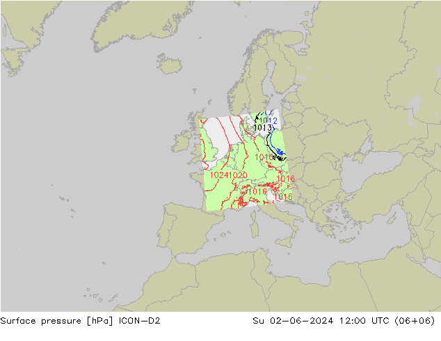 ciśnienie ICON-D2 nie. 02.06.2024 12 UTC
