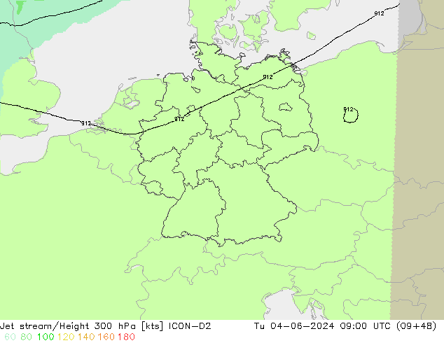 Courant-jet ICON-D2 mar 04.06.2024 09 UTC