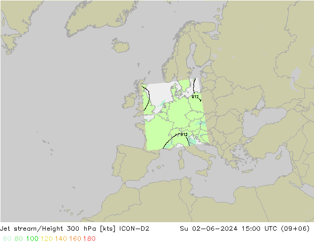 高速氣流 ICON-D2 星期日 02.06.2024 15 UTC