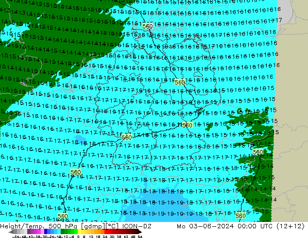 Height/Temp. 500 гПа ICON-D2 пн 03.06.2024 00 UTC