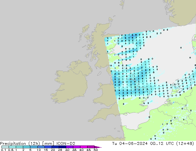 Nied. akkumuliert (12Std) ICON-D2 Di 04.06.2024 12 UTC