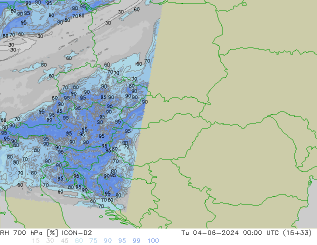 700 hPa Nispi Nem ICON-D2 Sa 04.06.2024 00 UTC